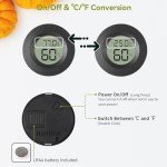 Atogou 3-Pack Mini Digital Hygrometer & Thermometer
