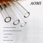 10-Pack Clear Borosilicate Glass Blowing Tubes