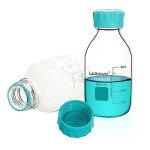 Glass Storage Bottles Set, 500ml, 4pcs, Aqua Blue