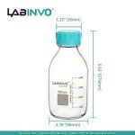 Glass Storage Bottles Set, 500ml, 4pcs, Aqua Blue