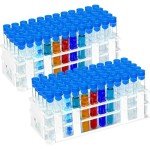 120 Pcs Plastic Test Tubes and Rack Set