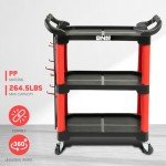3-Tier Rolling Utility Cart for Garage Use