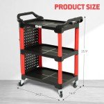 3-Tier Rolling Utility Cart for Garage Use