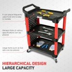 3-Tier Rolling Utility Cart for Garage Use