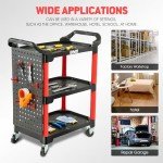 3-Tier Rolling Utility Cart for Garage Use