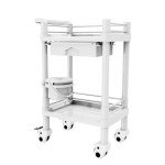 2-Tier Rolling Utility Cart with Drawer & Bin