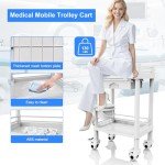 2-Tier Rolling Utility Cart with Drawer & Bin