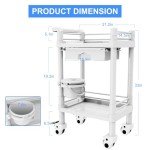 2-Tier Rolling Utility Cart with Drawer & Bin