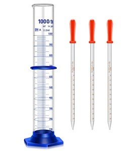 1000ML Thick Glass Graduated Cylinder with Bumper Guard