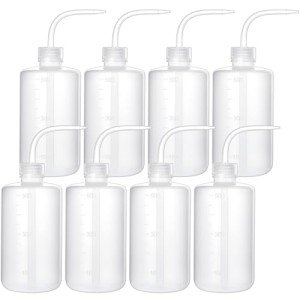 8-Pack 500ml Plastic Squeeze Wash Bottles