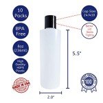 10 Pack of 8oz Squeezable Plastic Bottles