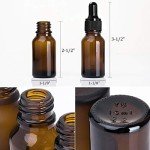 40 Pack Amber Glass Dropper Bottles - 1/2 oz