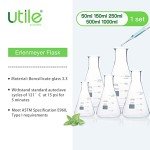 Narrow Mouth Borosilicate Erlenmeyer Flasks, 5 Sizes