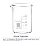 Borosilicate Glass Beaker with Pouring Spout, 50ml