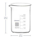 Borosilicate Glass Beaker with Pouring Spout, 50ml
