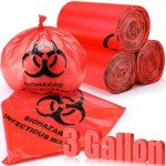 200-Pack Biohazard Waste Bags - 3 Gallon Red