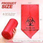 200-Pack Biohazard Waste Bags - 3 Gallon Red