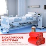 200-Pack Biohazard Waste Bags - 3 Gallon Red