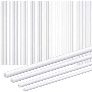 Outus 80 Pcs White Hollow Plastic Rods for Crafts