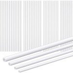 Outus 80 Pcs White Hollow Plastic Rods for Crafts