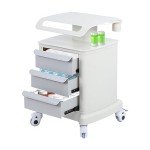 Dental Lab Mobile Trolley with 4 Wheels and Drawers