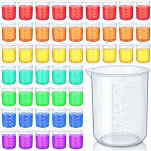 Tanlade 48 Pcs Clear Plastic Lab Beakers