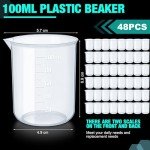 Tanlade 48 Pcs Clear Plastic Lab Beakers