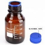 Amber Glass Graduated Media Storage Bottles, 250 ml