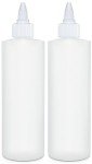 8 Oz Squeeze Bottles with Twist Cap - 2 Pack