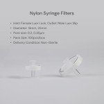 100 Pack Nylon Syringe Filters - 0.45μm 25mm