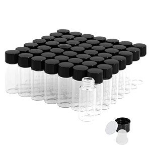 Clear Glass Vials with Screw Caps - 50PCS