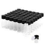 Clear Glass Vials with Screw Caps - 50PCS