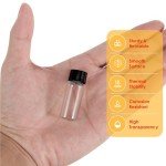Clear Glass Vials with Screw Caps - 50PCS