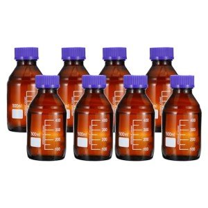8 Pack 500ml Borosilicate Glass Storage Bottles