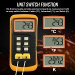 Dual Channel K Type Thermocouple Thermometer with Probes