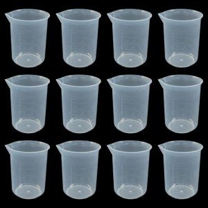12 Pack of 50ml Plastic Graduated Beakers