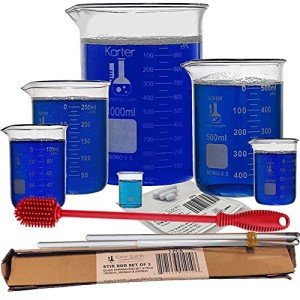 Versatile Glass Beaker Set with Stirring Tools