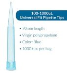 Globe Scientific Blue Pipette Tip Pack (1000)