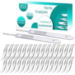 30 Sterile #10 Scalpel Blades with Metal Handle