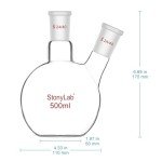 Stonylab 2-Neck Flat Bottom Boiling Flask, 500ml