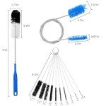 12-Piece Glass Tube Cleaner Brush Kit