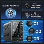 30V 10A Adjustable DC Power Supply with USB Charging