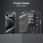 30V 10A Adjustable DC Power Supply with USB Charging