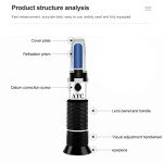 Fafeicy 0-90% Refractometer with Temp Compensation