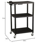 Mobile AV Cart with Power Strip and Wheels