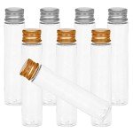 8 Clear Plastic Test Tubes with Screw Caps