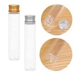 8 Clear Plastic Test Tubes with Screw Caps