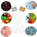 8 Clear Plastic Test Tubes with Screw Caps
