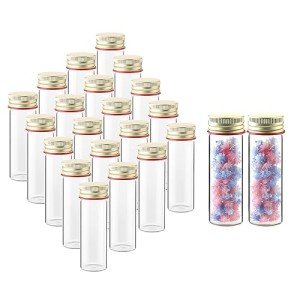 20pcs Borosilicate Glass Test Tubes with Caps