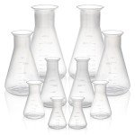 Covzoe 10 Pack Clear Plastic Erlenmeyer Flasks